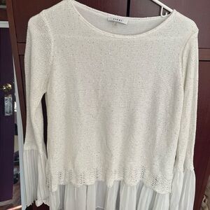 Sioni White Knit Blouse